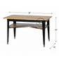 MODERN INDUSTRIAL WOOD & METAL CONSOLE TABLE WITH OPEN SHELF