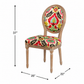 PREMIUM FLORAL UPHOLSTERED OVAL BACK DINING CHAIR WITH CARVED WOODEN FRAME