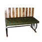 INDUSTRIAL OLIVE GREEN UPHOLSTERED CORNER SOFA SET WITH WOODEN SLAT BACKREST