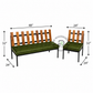 INDUSTRIAL OLIVE GREEN UPHOLSTERED CORNER SOFA SET WITH WOODEN SLAT BACKREST