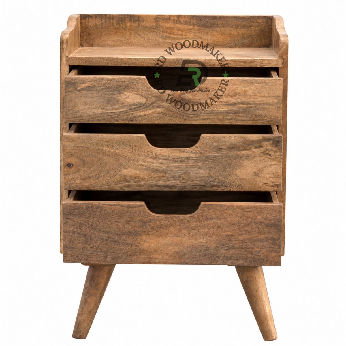 MODERN SOLID WOOD 3 DRAWER BEDSIDE TABLE