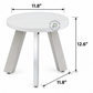 ALBA WHITE ROUND LOW STOOL WITH METAL LEGS