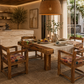 MOSAIC CUSHION WOODEN DINING SET