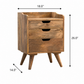 MODERN SOLID WOOD 3 DRAWER BEDSIDE TABLE