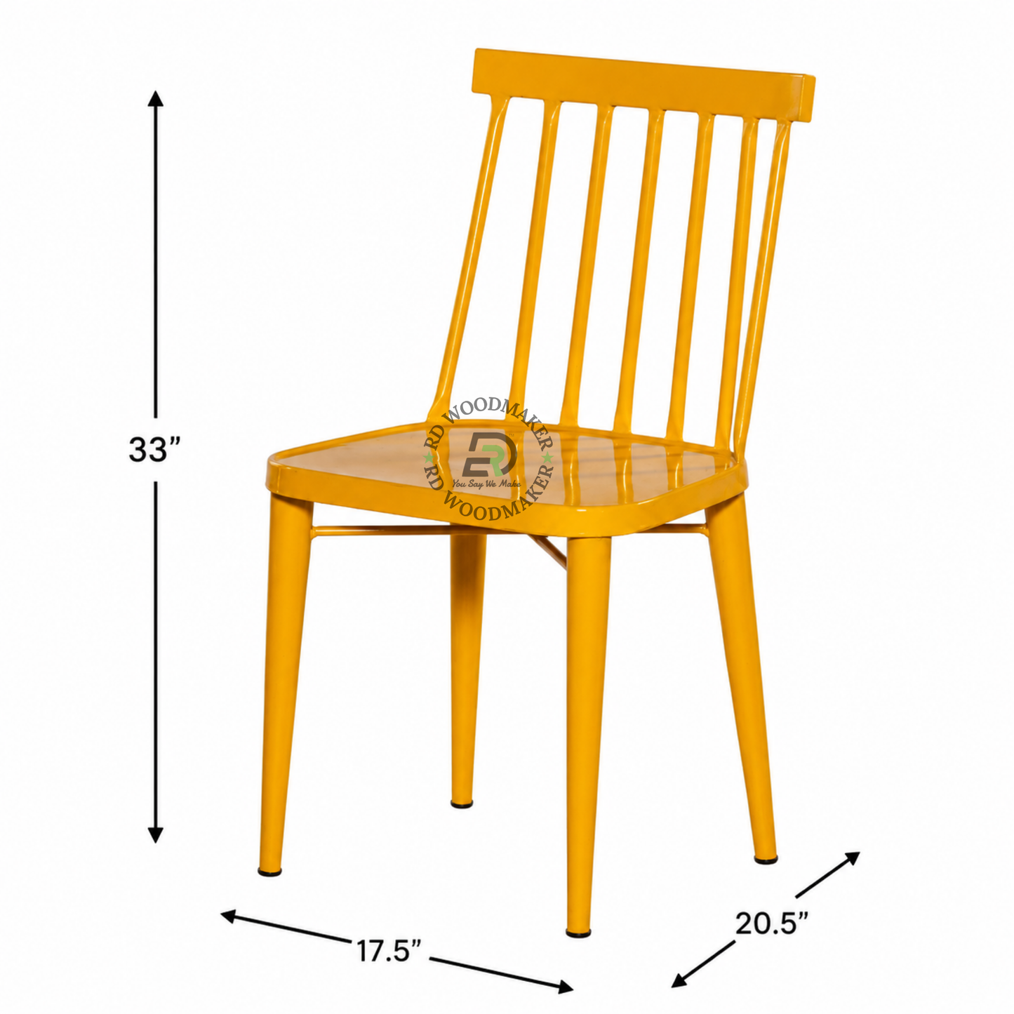 PREMIUM YELLOW METAL SPINDLE BACK DINING CHAIR