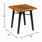 INDUSTRIAL SQUARE WOODEN DINING TABLE WITH SPLAYED METAL LEGS