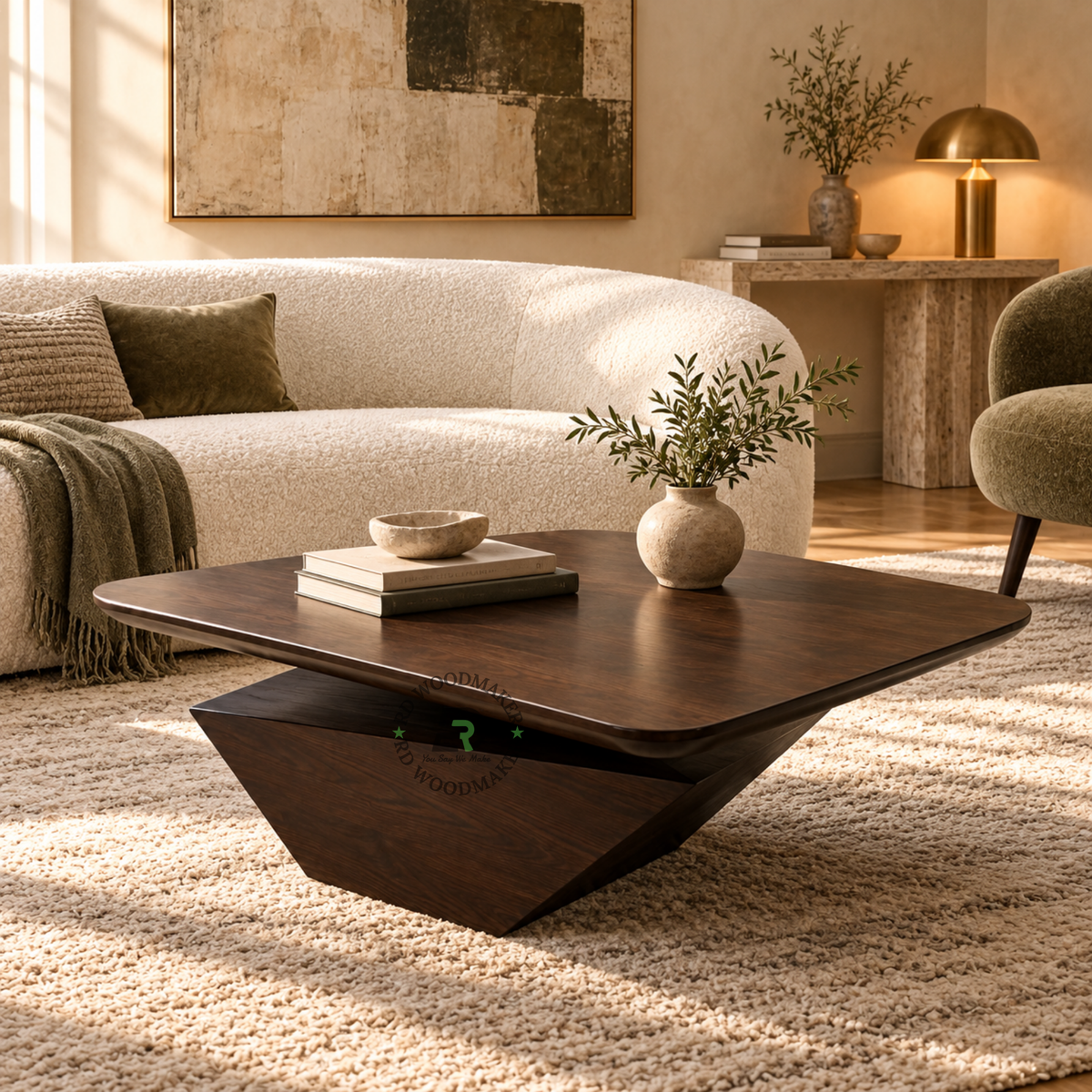 VYRO SCULPTURAL SOLID WOOD TABLE