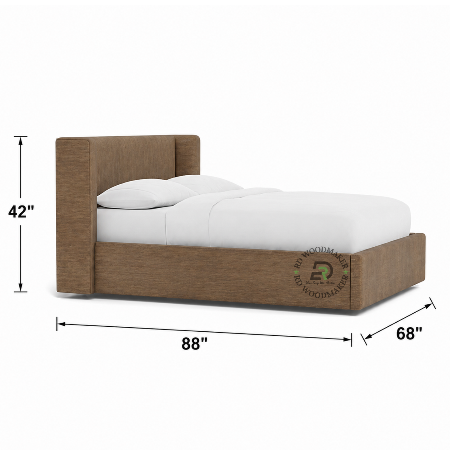 MODERN WINGBACK UPHOLSTERED BED