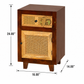 MODERN CANE WOOD BEDSIDE TABLE