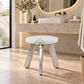 ALBA WHITE ROUND LOW STOOL WITH METAL LEGS
