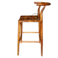 PREMIUM SOLID WOOD COUNTER BAR CHAIR WITH CURVED BACKREST