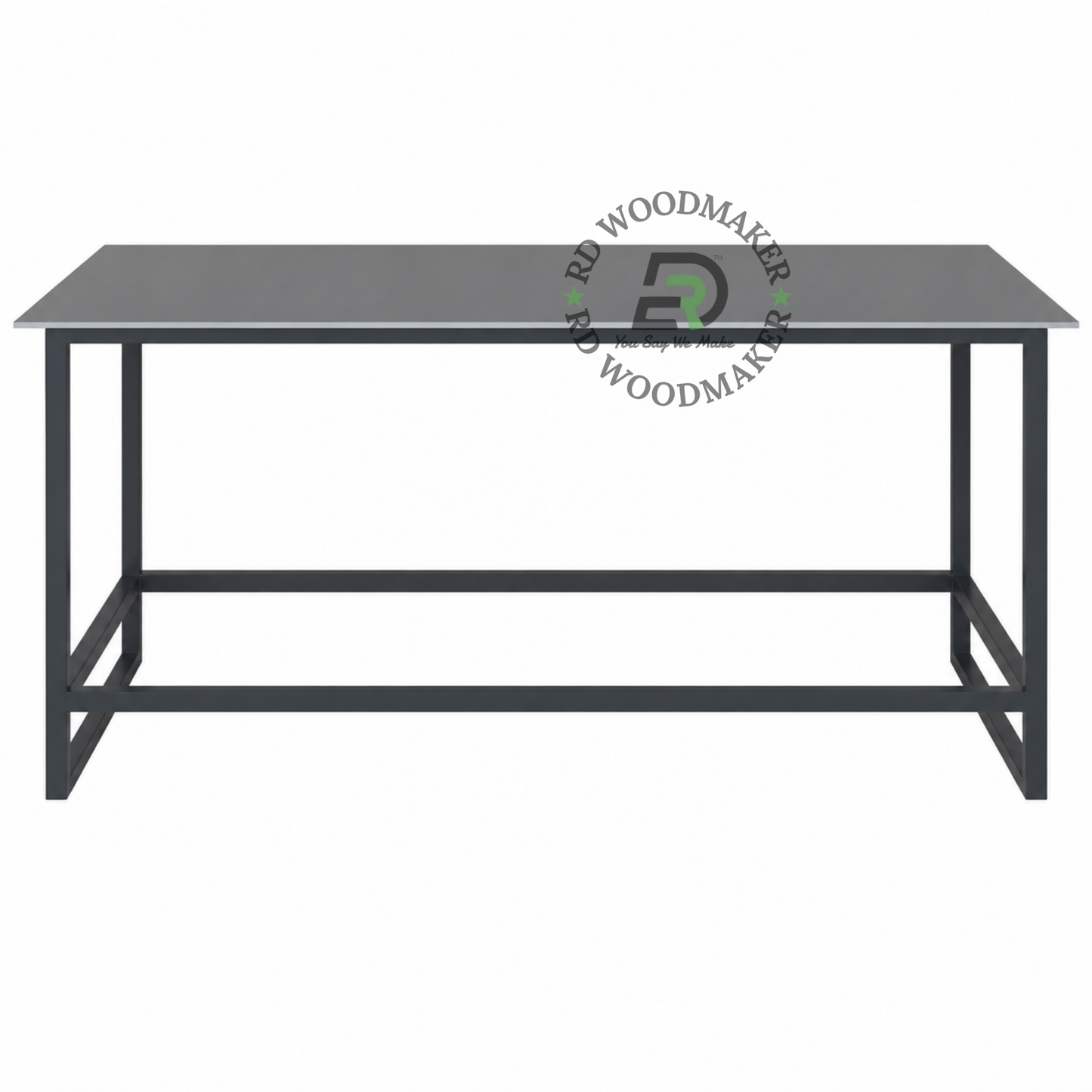 EXTRA-LONG INDUSTRIAL METAL BAR TABLE WITH GREY TOP