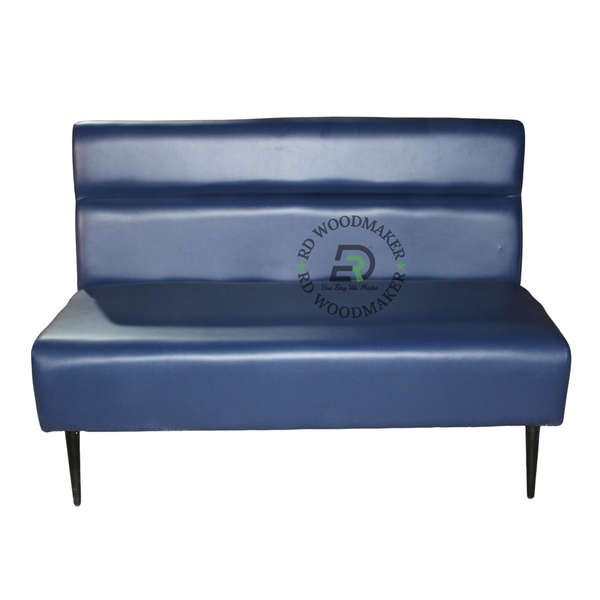 MODERN NAVY BLUE HORIZONTAL CHANNEL UPHOLSTERED TWO-SEATER SOFA