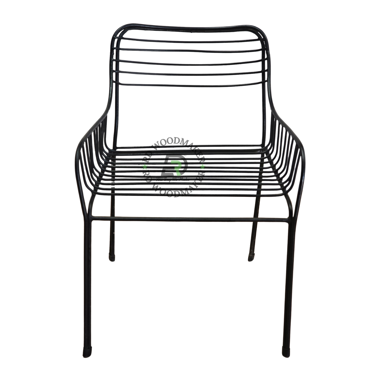 MODERN BLACK METAL WIRE DINING ARMCHAIR