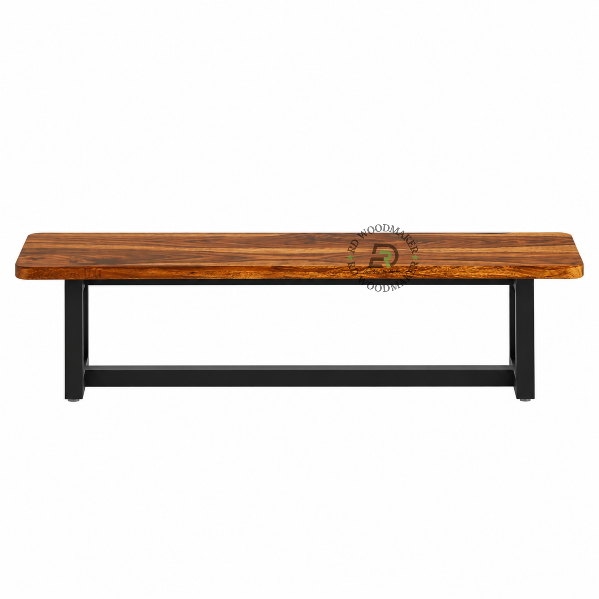 AXEL LIVE EDGE SOLID WOOD BENCH WITH BLACK METAL FRAME