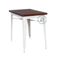 INDUSTRIAL WOOD & METAL DINING TABLE – WHITE FRAME