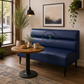 MODERN NAVY BLUE HORIZONTAL CHANNEL UPHOLSTERED TWO-SEATER SOFA