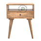 MODERN SOLID WOOD OPEN SHELF 1 DRAWER BEDSIDE TABLE