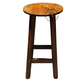 SOLID WOOD ROUND BAR STOOL WITH FOOTREST