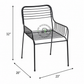 MODERN BLACK METAL WIRE DINING ARMCHAIR