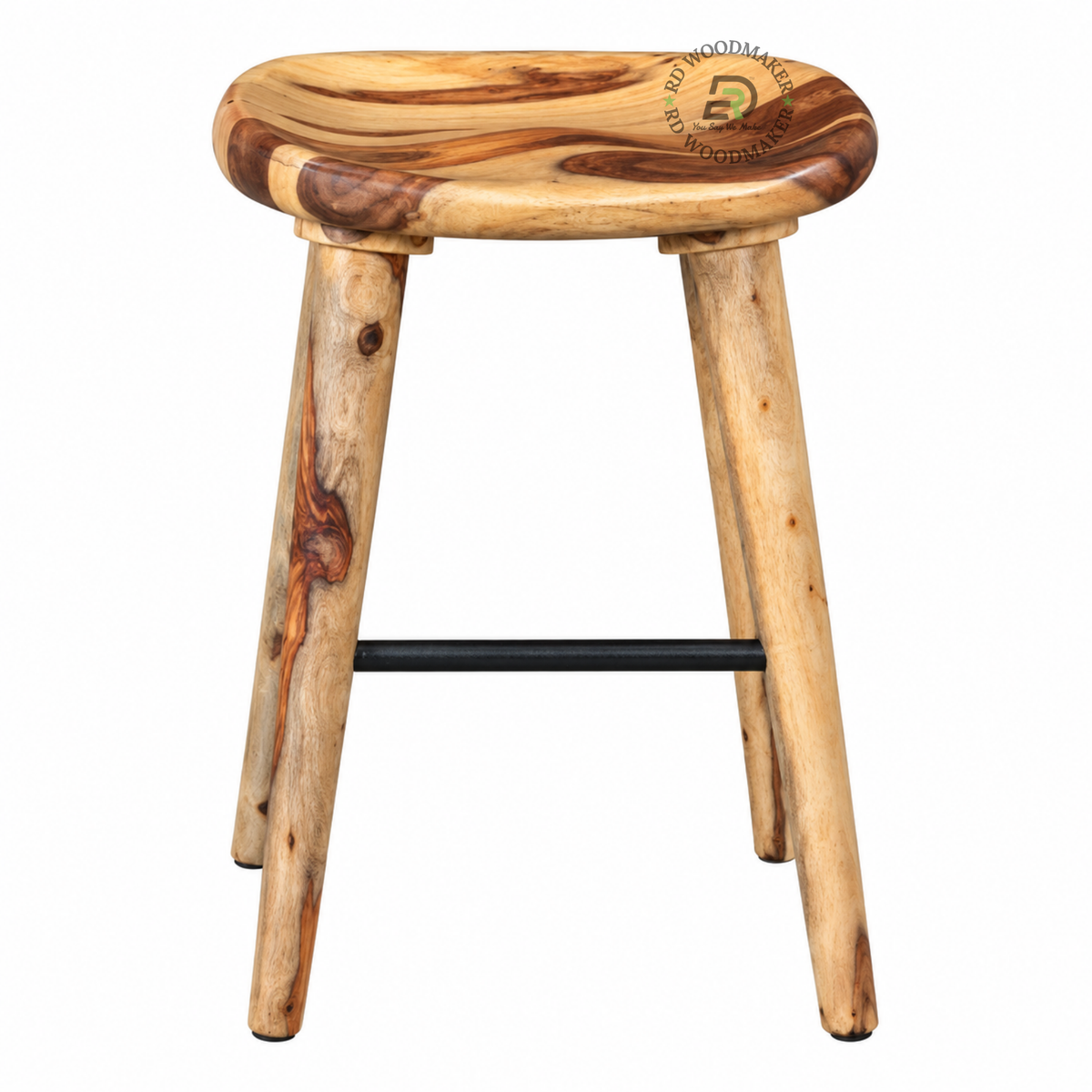 ZORA NATURAL WOOD SADDLE COUNTER STOOL