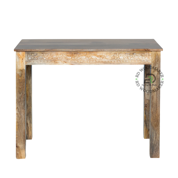 HAND CARVED SOLID WOOD CONSOLE TABLE WITH FLORAL DESIGN
