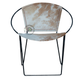 PREMIUM COWHIDE STYLE SLING LOUNGE CHAIR WITH BLACK METAL FRAME