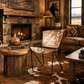 PREMIUM COWHIDE STYLE SLING LOUNGE CHAIR WITH BLACK METAL FRAME