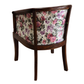FLORAL UPHOLSTERED WOODEN TUB DINING ARMCHAIR