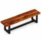 AXEL LIVE EDGE SOLID WOOD BENCH WITH BLACK METAL FRAME