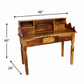 TRADITIONAL WOODEN WRITING DESK WITH HUTCH, DRAWERS AND OPEN SHELVES