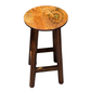 SOLID WOOD ROUND BAR STOOL WITH FOOTREST