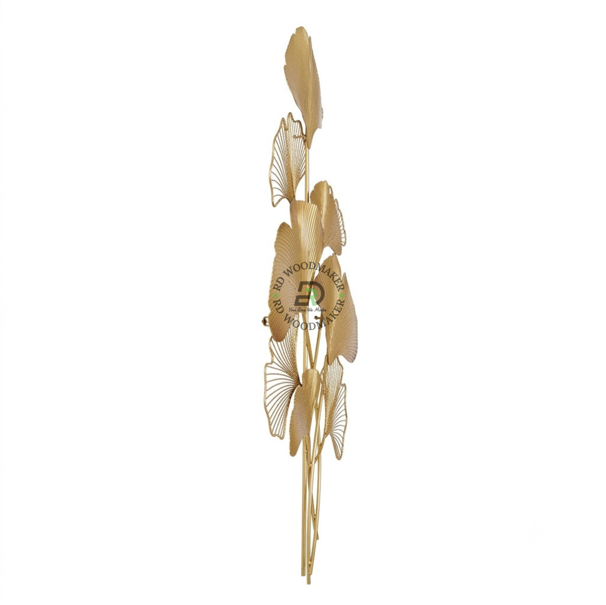 GOLDEN GINKGO CASCADE METAL WALL ART
