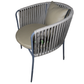 ROUND ROPE WOVEN LOUNGE ARMCHAIR WITH TAUPE CUSHIONS