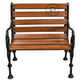 CLASSIC WOODEN SLAT GARDEN ARMCHAIR WITH CAST METAL FRAME