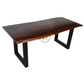 PREMIUM LIVE-EDGE WOODEN DINING TABLE WITH BLACK U-FRAME LEGS
