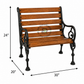 CLASSIC WOODEN SLAT GARDEN ARMCHAIR WITH CAST METAL FRAME