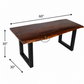 PREMIUM LIVE-EDGE WOODEN DINING TABLE WITH BLACK U-FRAME LEGS