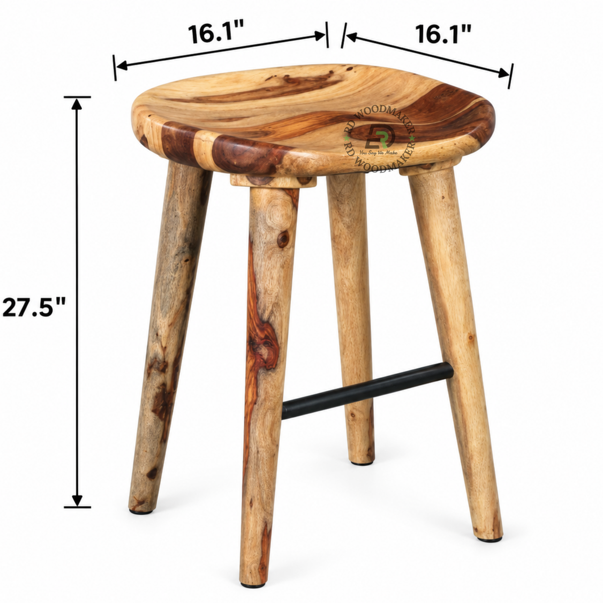 ZORA NATURAL WOOD SADDLE COUNTER STOOL