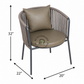 ROUND ROPE WOVEN LOUNGE ARMCHAIR WITH TAUPE CUSHIONS