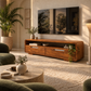AUREN ROUNDED 2-DRAWER SOLID WOOD TV UNIT