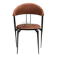 PREMIUM MODERN BROWN VELVET DINING CHAIR WITH CURVED BACKREST
