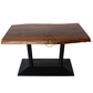 LIVE-EDGE WOODEN DINING TABLE WITH DOUBLE COLUMN PLATFORM BASE