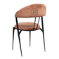 PREMIUM MODERN BROWN VELVET DINING CHAIR WITH CURVED BACKREST