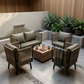 PREMIUM ROPE-WOVEN METAL FRAME THREE-PIECE SOFA SET WITH BEIGE CUSHIONS
