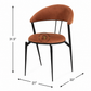 PREMIUM MODERN BROWN VELVET DINING CHAIR WITH CURVED BACKREST