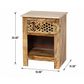 GEOMETRIC CARVED SOLID WOOD BEDSIDE TABLE