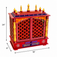 PREMIUM HAND-PAINTED RED WOODEN HOME TEMPLE WITH JALI DOUBLE DOORS & DOUBLE STORAGE DRAWERS
