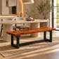 AXEL LIVE EDGE SOLID WOOD BENCH WITH BLACK METAL FRAME