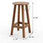 SOLID WOOD ROUND BAR STOOL WITH FOOTREST